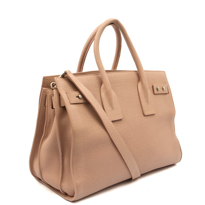Saint Laurent Tote Sac de Jour in Pink, Calfskin Leather — Side View
