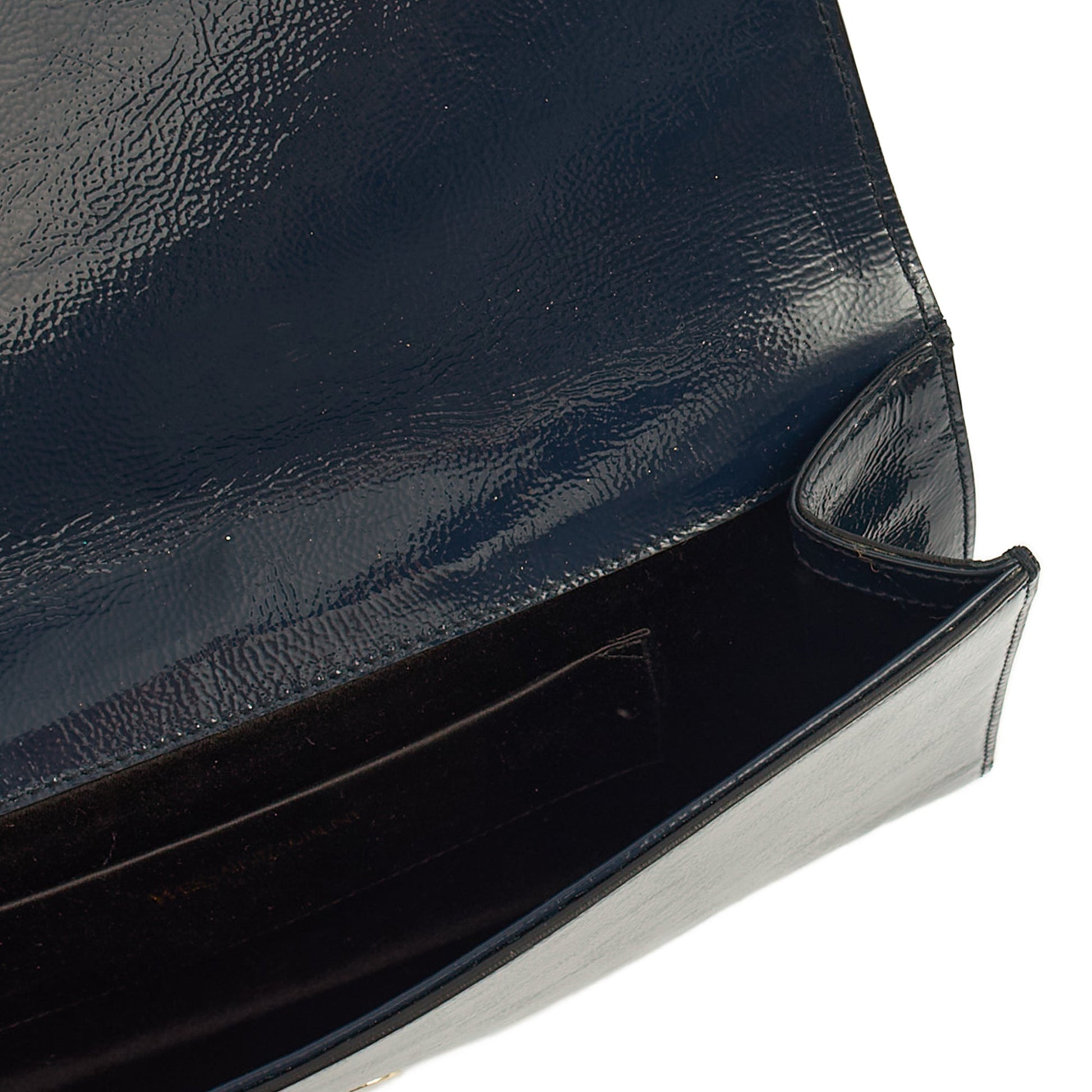 Saint Laurent Clutch Cassandra Clutch in Blue, Patent Leather — Detail View