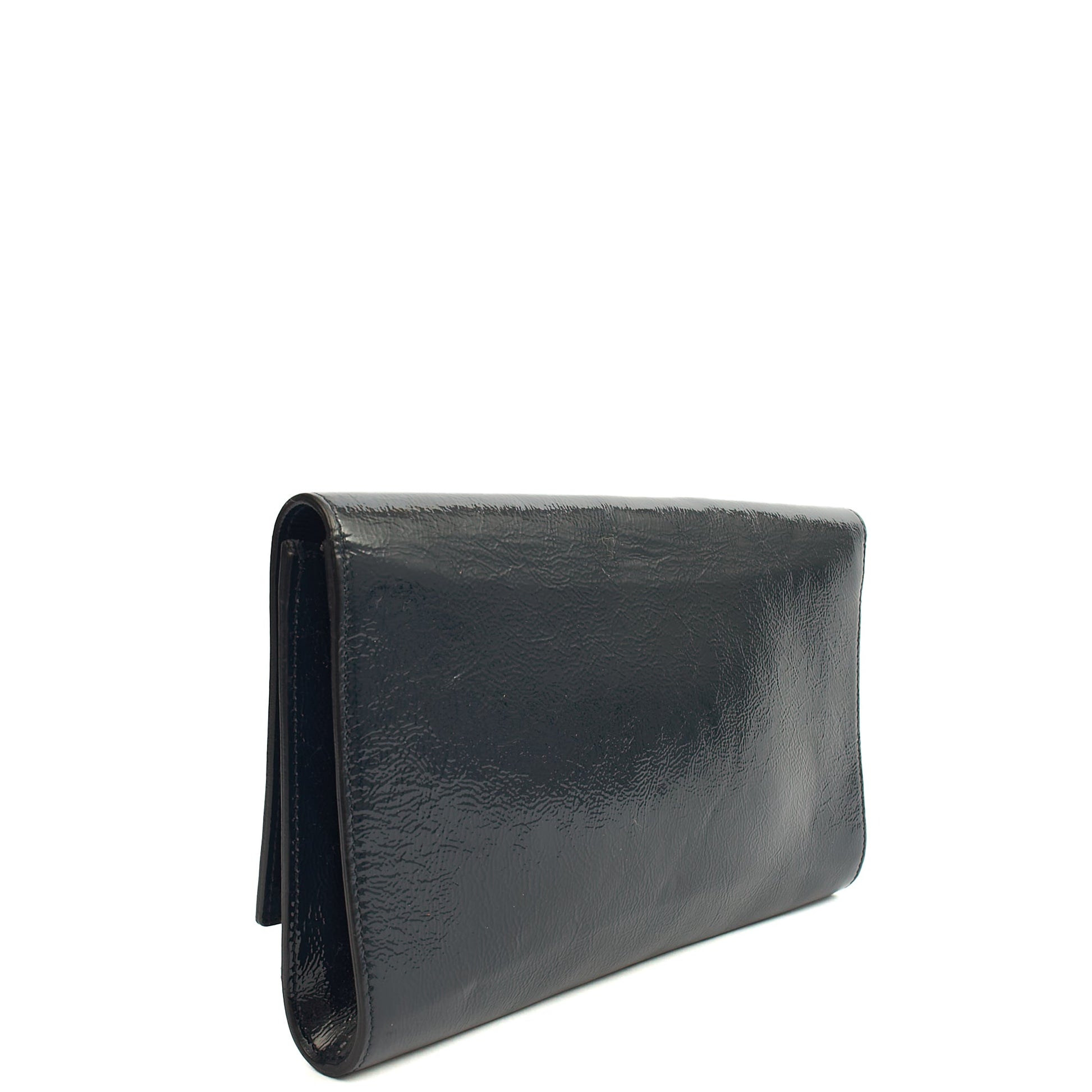 Saint Laurent Clutch Cassandra Clutch in Blue, Patent Leather — Alternate View 8