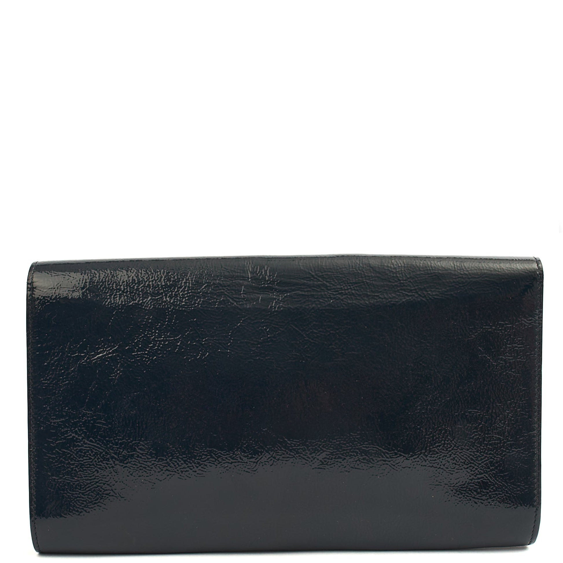 Saint Laurent Clutch Cassandra Clutch in Blue, Patent Leather — Back View