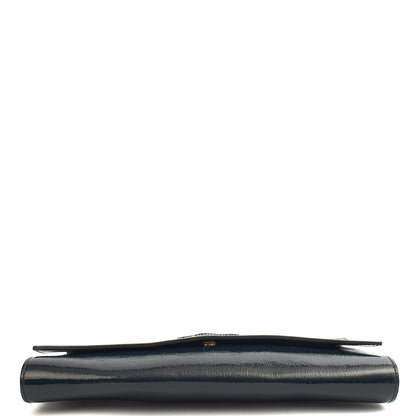 Saint Laurent Clutch Cassandra Clutch in Blue, Patent Leather — Top View