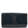 Saint Laurent Clutch Cassandra Clutch in Blue, Patent Leather — Front View