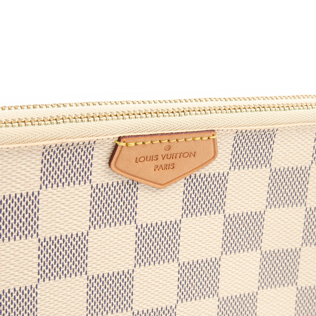 Louis Vuitton Cross Body Double Zip Pochette in Damier Azur, Canvas — Alternate View 12