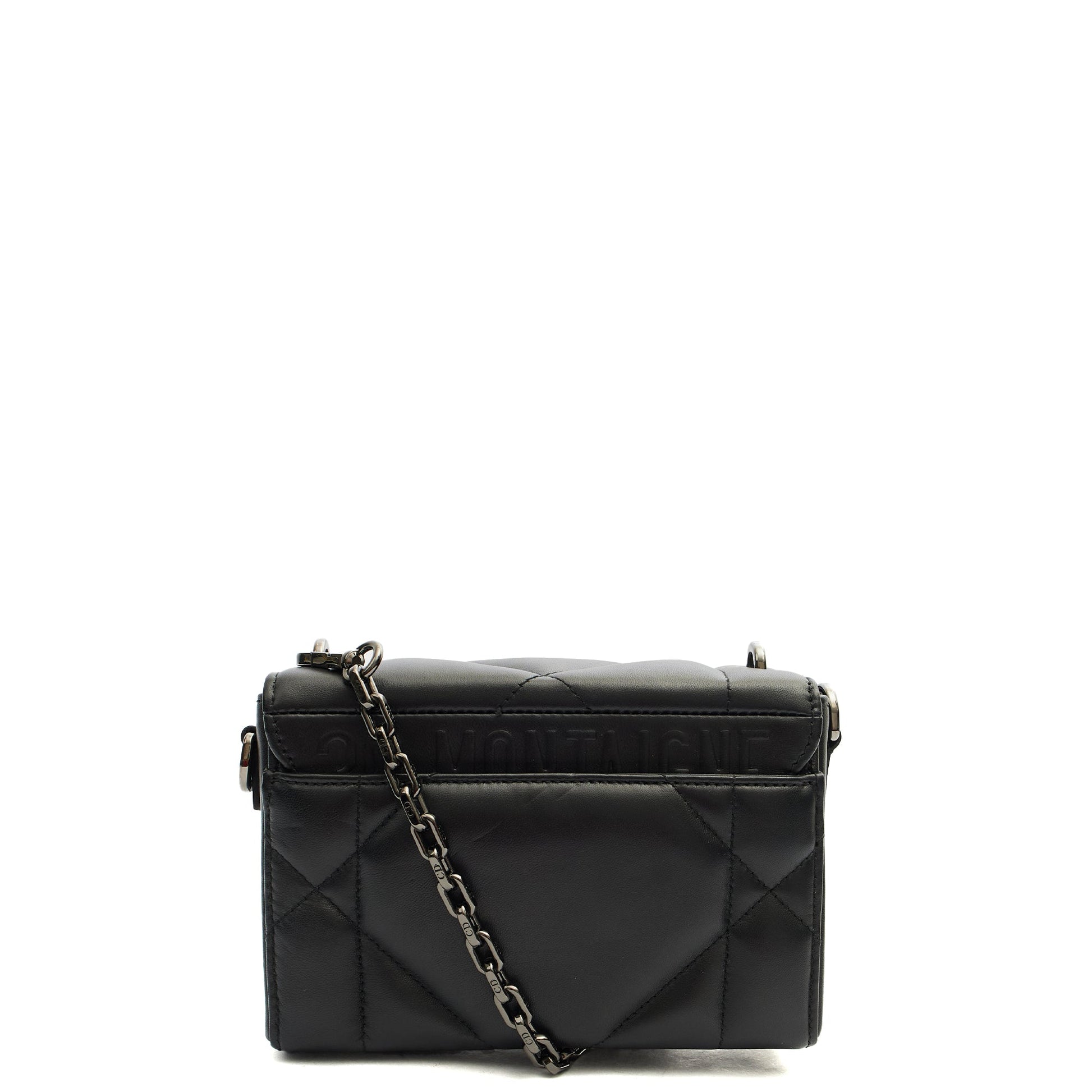 Christian Dior Cross Body 30 Montaigne Bag in Black, Leather — Back View