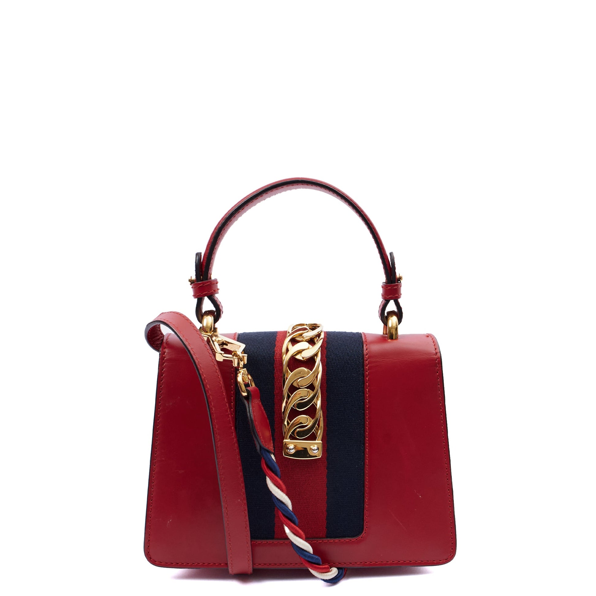 Gucci Shoulder Bag Sylvie Chain - Mini in Red, Leather — Alternate View 15