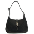 Gucci Shoulder Bag Jackie- Small in Black, GG Canvas — Front View