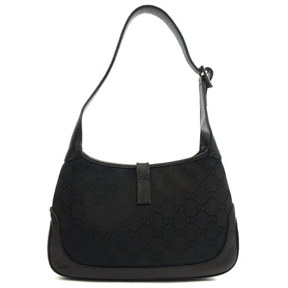 Gucci Shoulder Bag Jackie- Small in Black, GG Canvas — Detail View