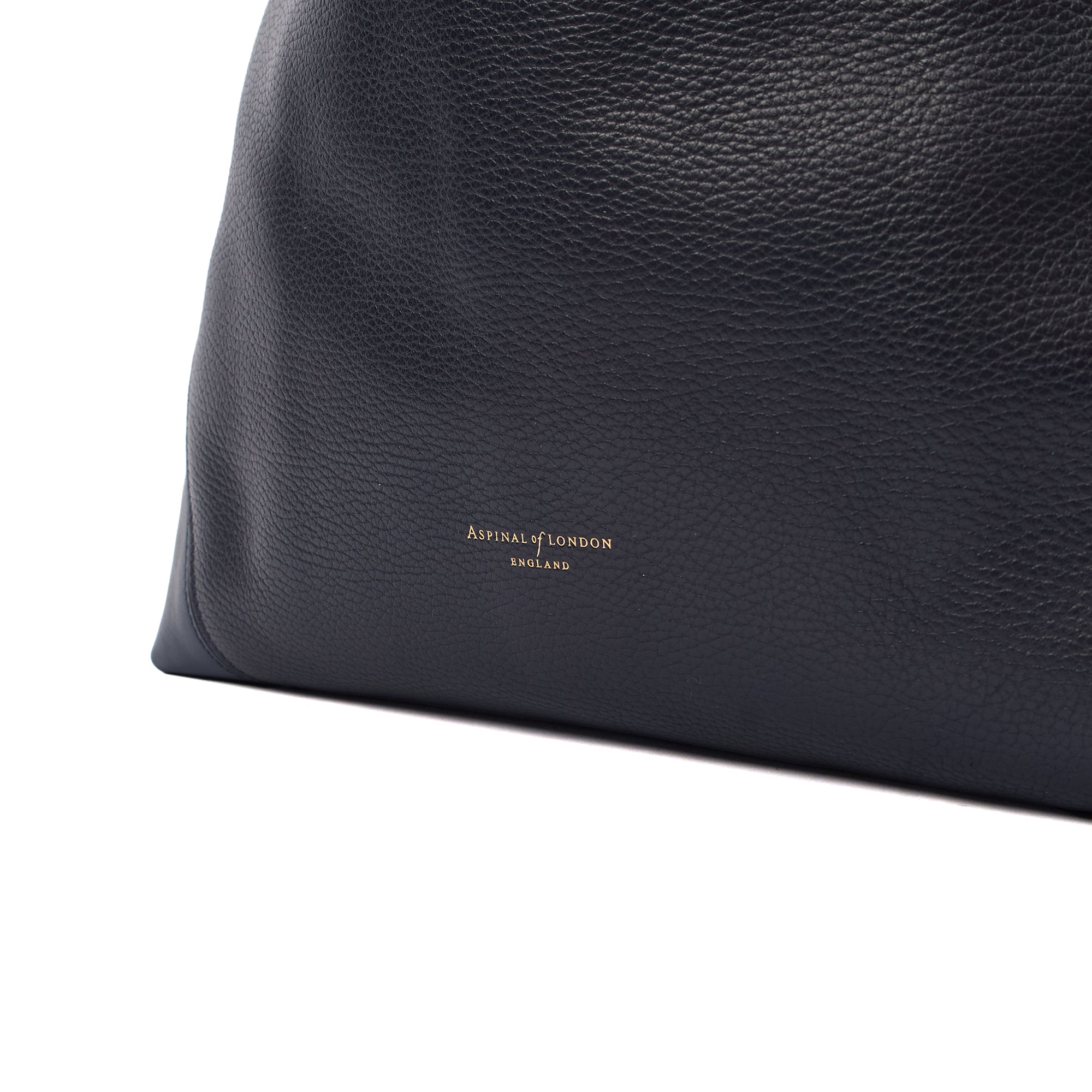 Aspinal of London Shoulder Bag London Tote - Midi in Navy, Leather — Lifestyle View