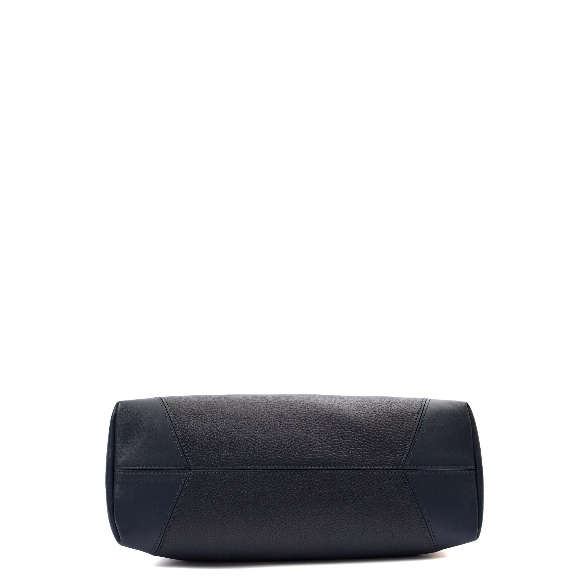 Aspinal of London Shoulder Bag London Tote - Midi in Navy, Leather — Top View