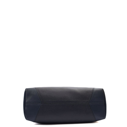 Aspinal of London Shoulder Bag London Tote - Midi in Navy, Leather — Top View