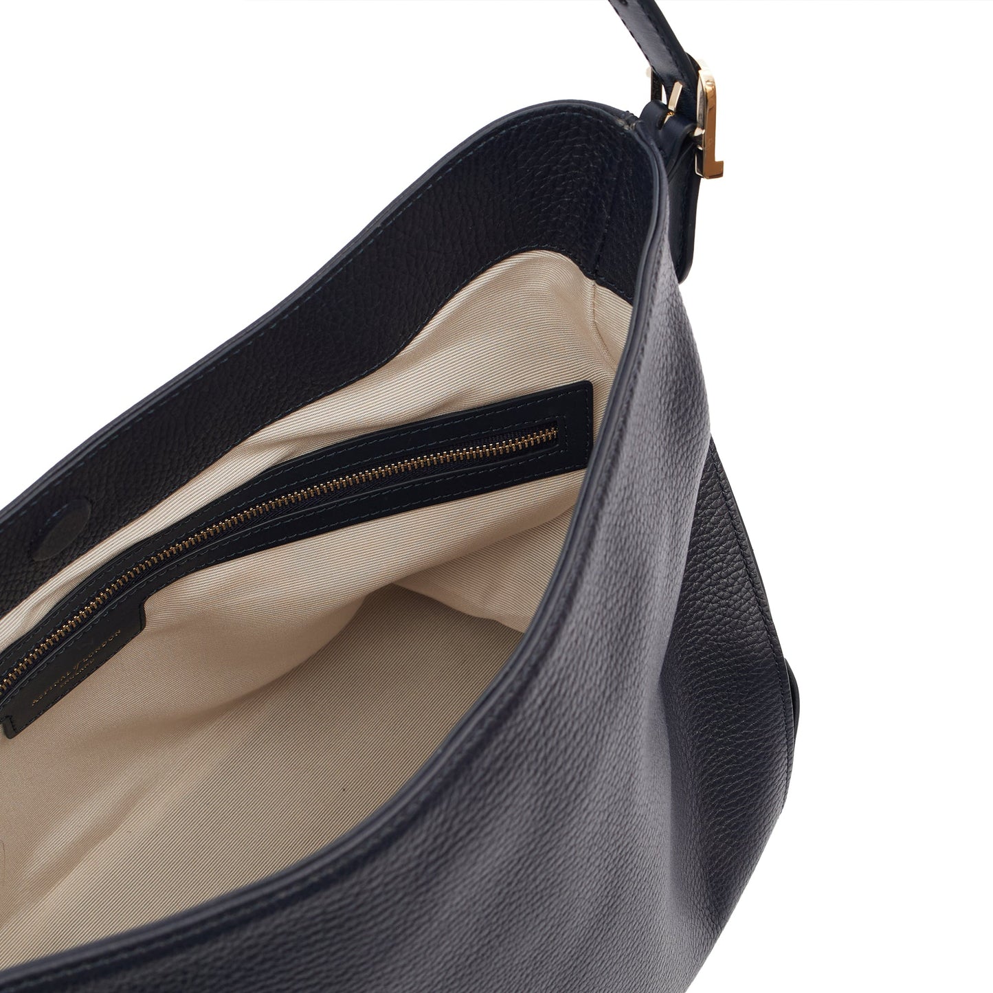 Aspinal of London Shoulder Bag London Tote - Midi in Navy, Leather — Detail View