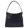 Aspinal of London Shoulder Bag London Tote - Midi in Navy, Leather — Front View