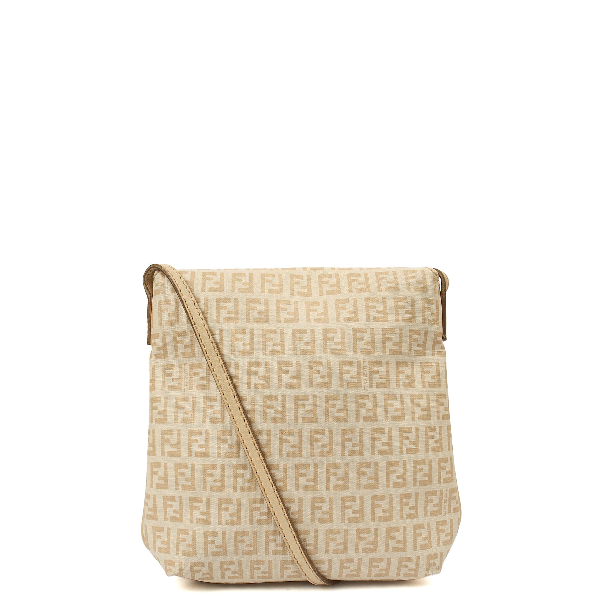 Fendi Cross Body Zucca Messenger in Zucca FF, Canvas — Back View