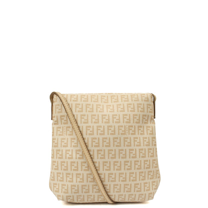 Fendi Cross Body Zucca Messenger in Zucca FF, Canvas — Back View
