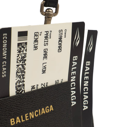 Balenciaga Bag Charm Zip Wallet in Black, Leather — Alternate View 16