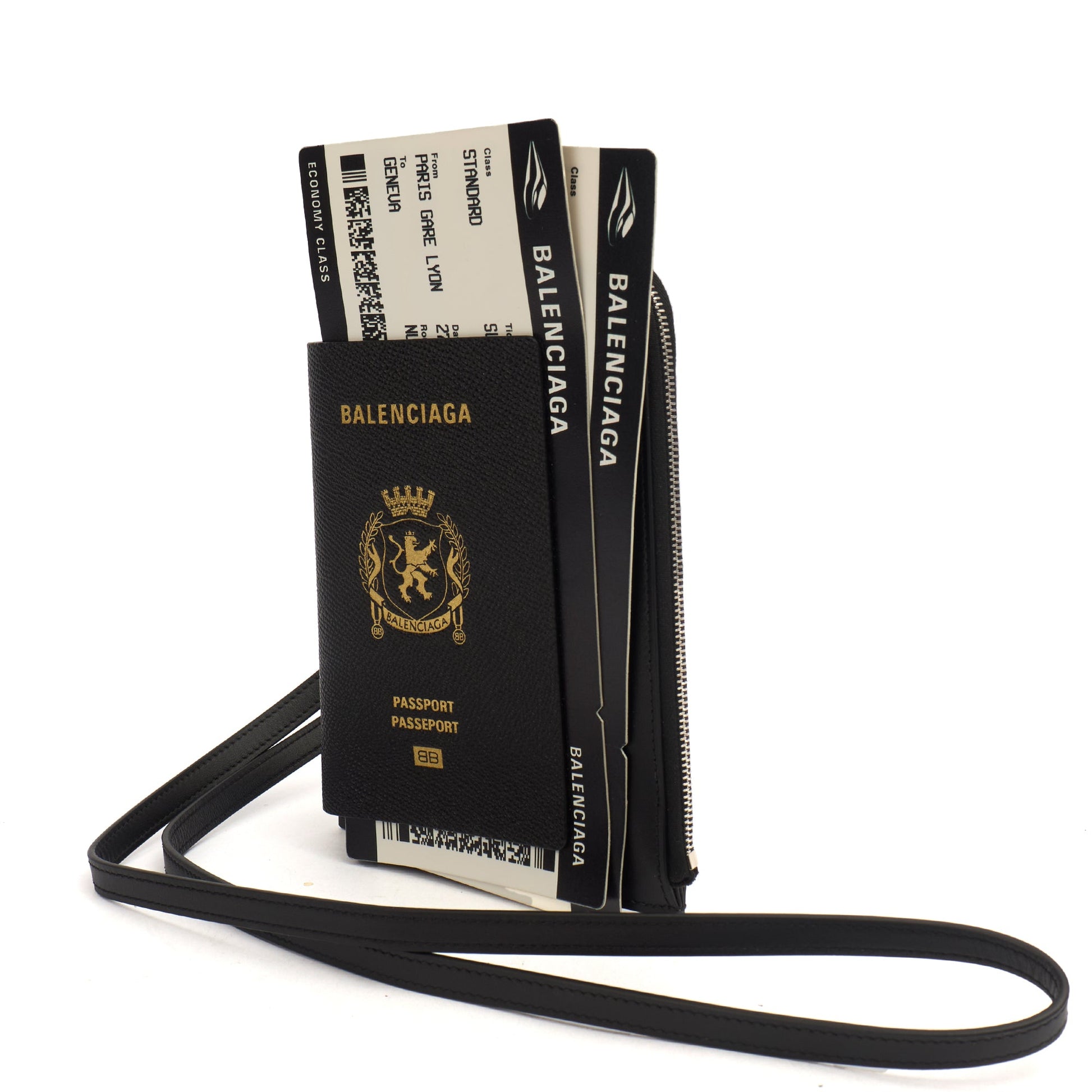 Balenciaga Bag Charm Zip Wallet in Black, Leather — Alternate View 14