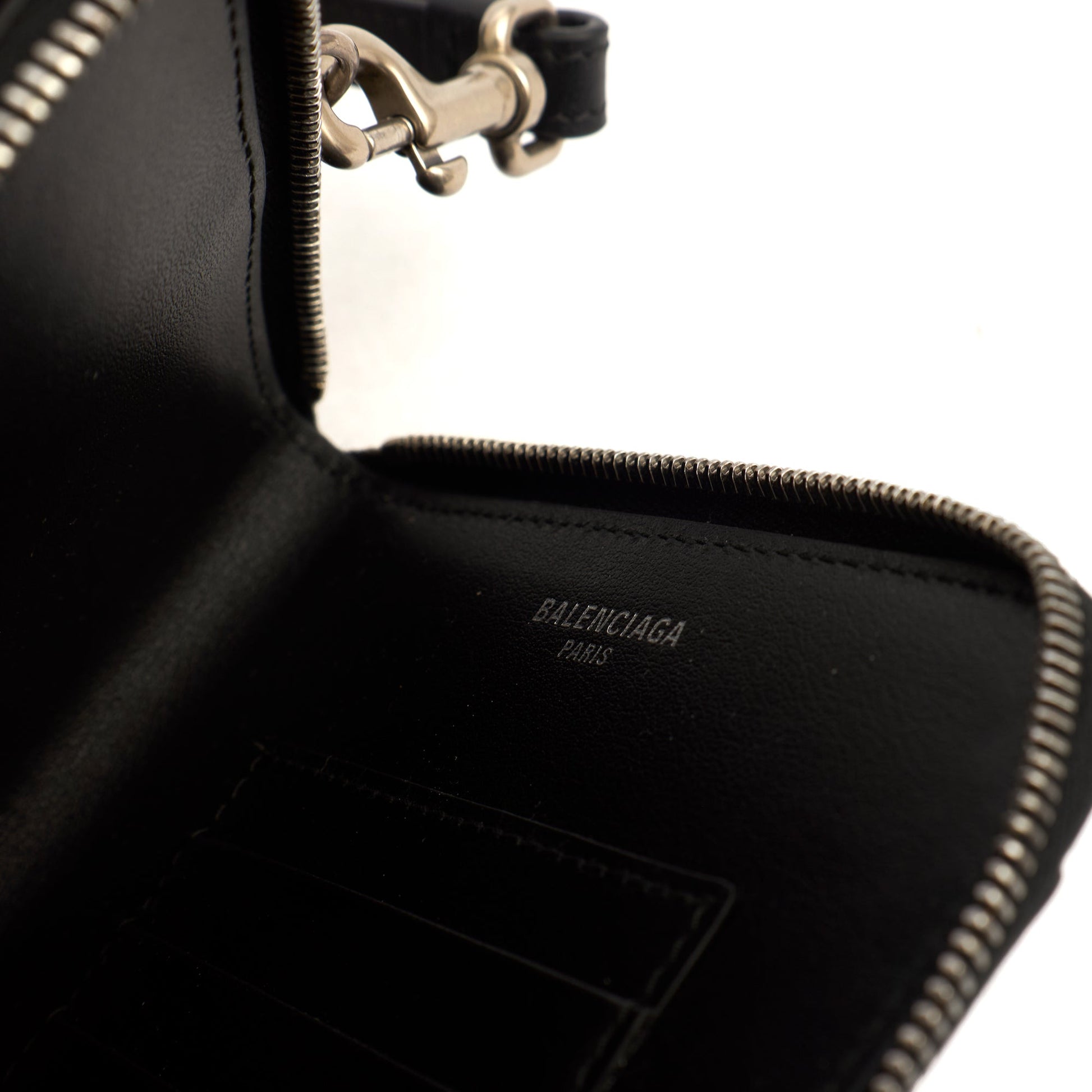 Balenciaga Bag Charm Zip Wallet in Black, Leather — Alternate View 17