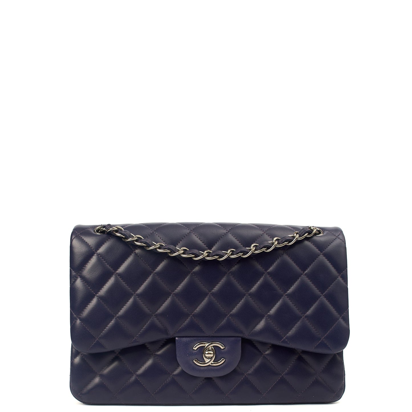 Chanel Shoulder Bag Classic Double Flap - Large in Purple, Calfskin Leather — Alternate View 12