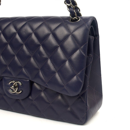 Chanel Shoulder Bag Classic Double Flap - Large in Purple, Calfskin Leather — Alternate View 18