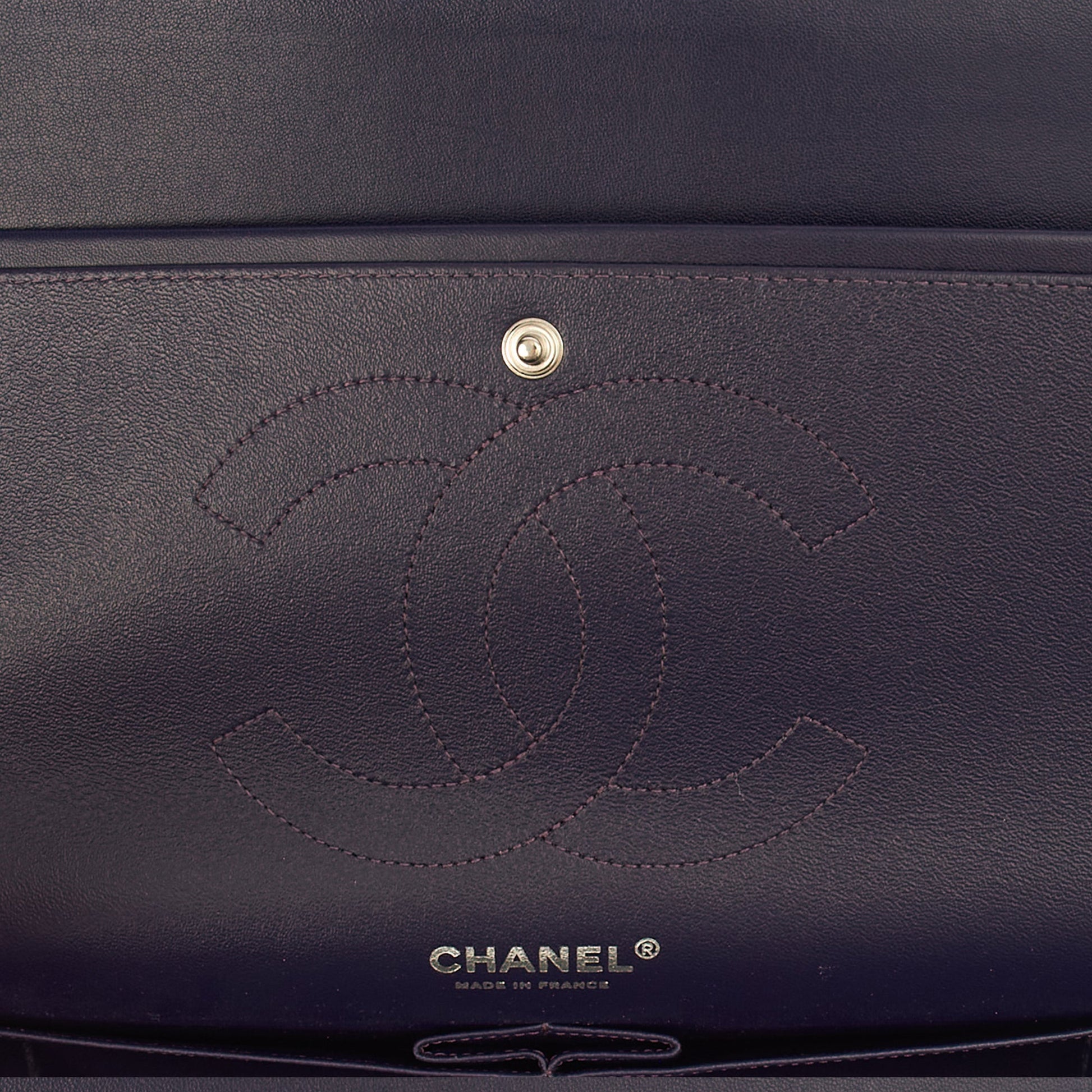Chanel Shoulder Bag Classic Double Flap - Large in Purple, Calfskin Leather — Alternate View 10