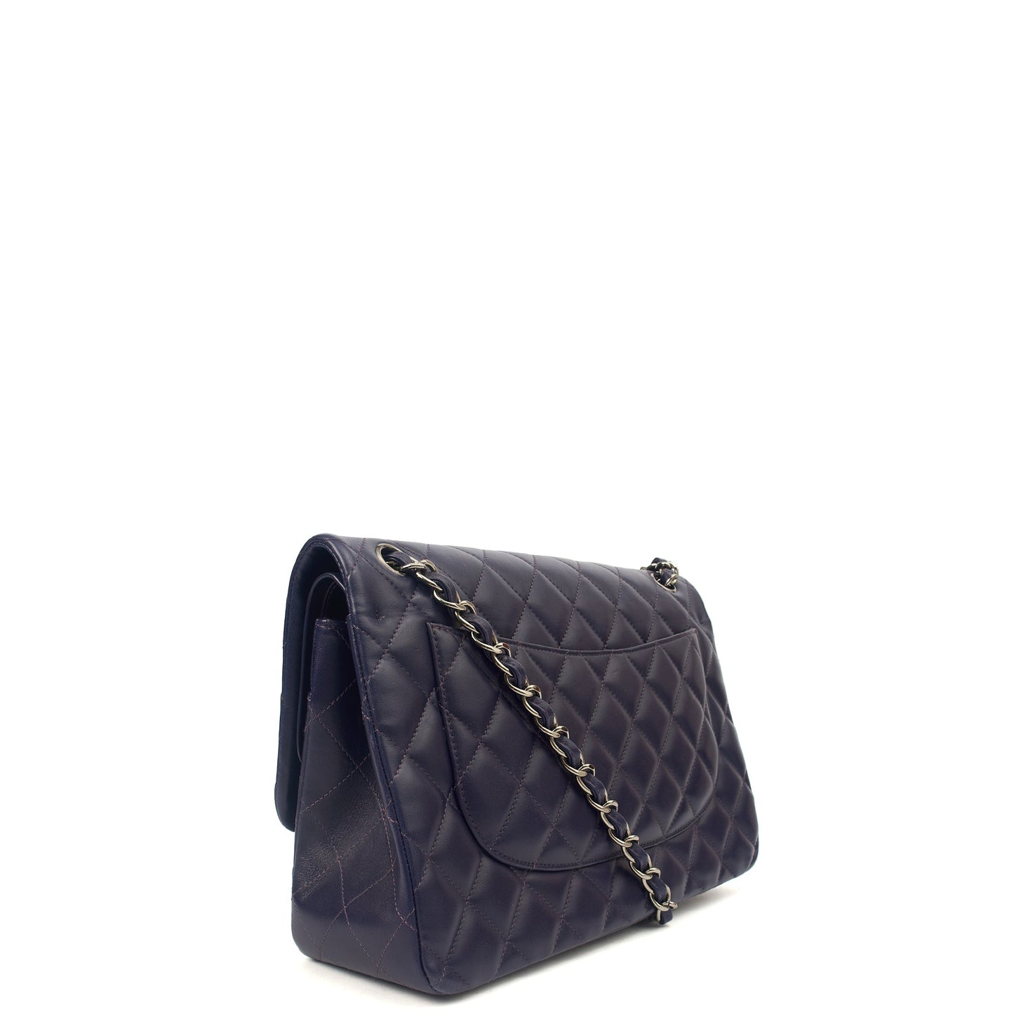 Chanel Shoulder Bag Classic Double Flap - Large in Purple, Calfskin Leather — Alternate View 13