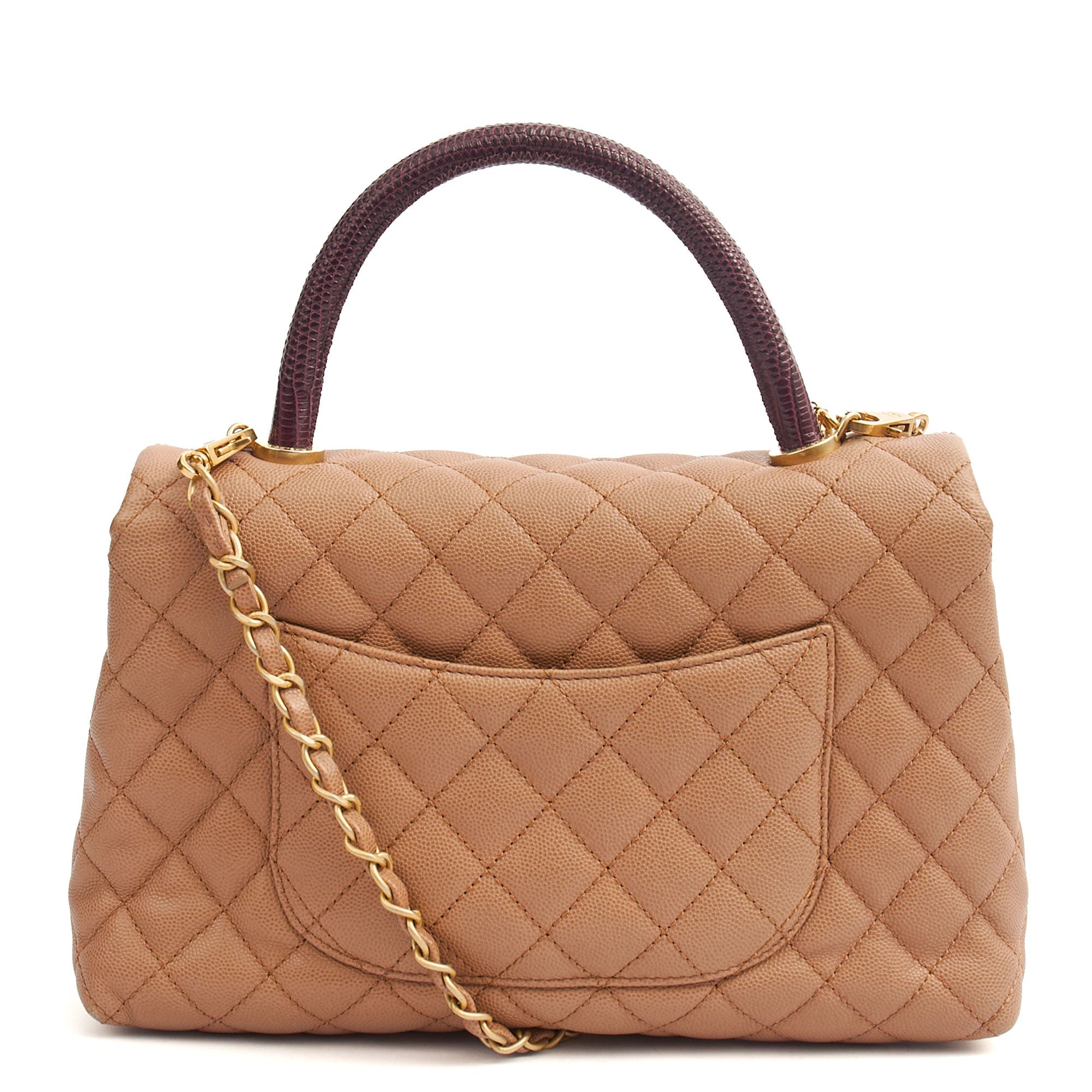 Chanel Top Handle Coco Handle- Medium  in Cream, Caviar Leather — Alternate View 12