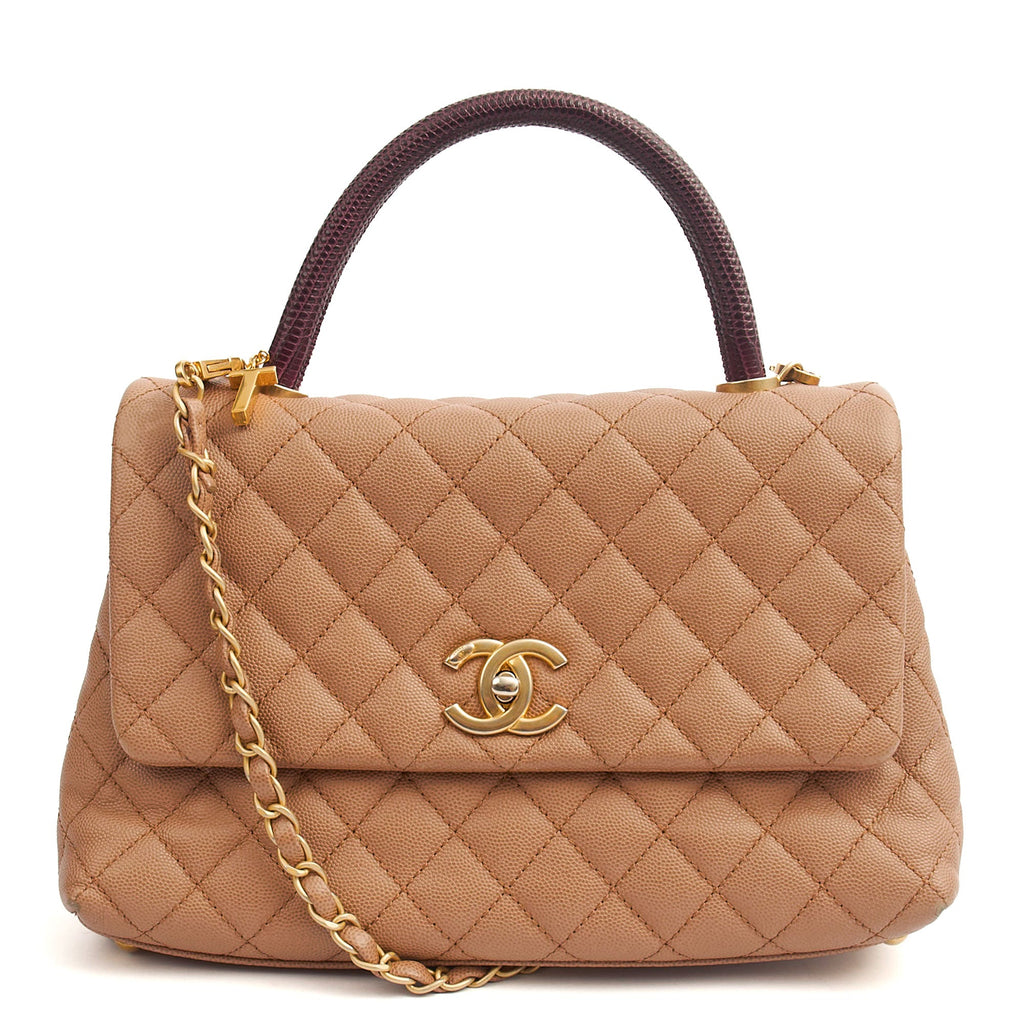 Chanel Top Handle Coco Handle- Medium  in Cream, Caviar Leather — Alternate View 10