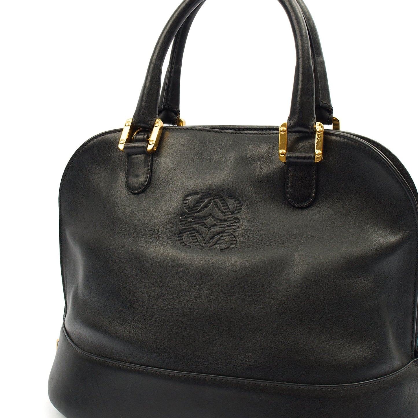 Loewe Cross Body Vintage Shoulder Bag in Black, Leather — Side View