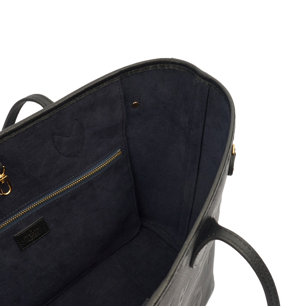 Louis Vuitton Tote Neverfull MM in Black, Empreinte Leather — Alternate View 7