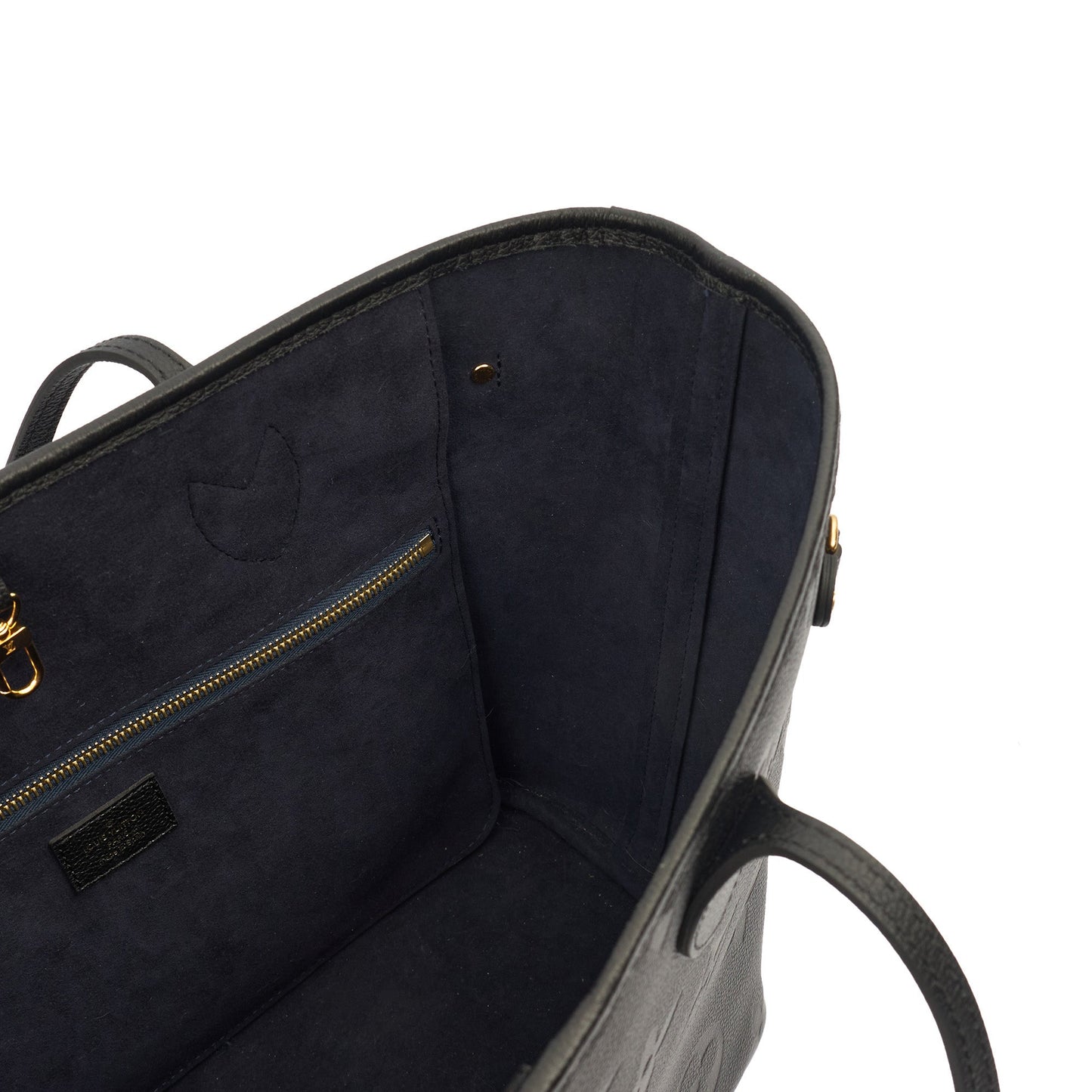 Louis Vuitton Tote Neverfull MM in Black, Empreinte Leather — Alternate View 7