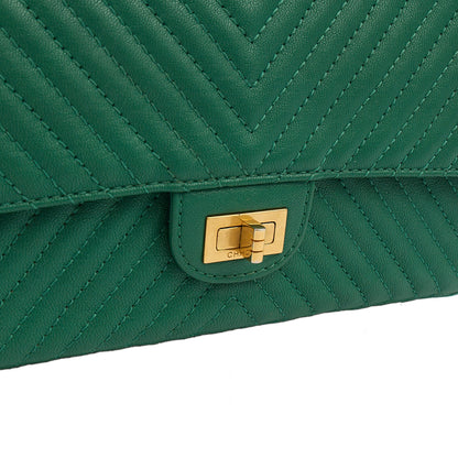 Chanel Shoulder Bag 2.55 Reissue - Medium in Green — Back View