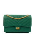 Chanel Shoulder Bag 2.55 Reissue - Medium in Green — Front View