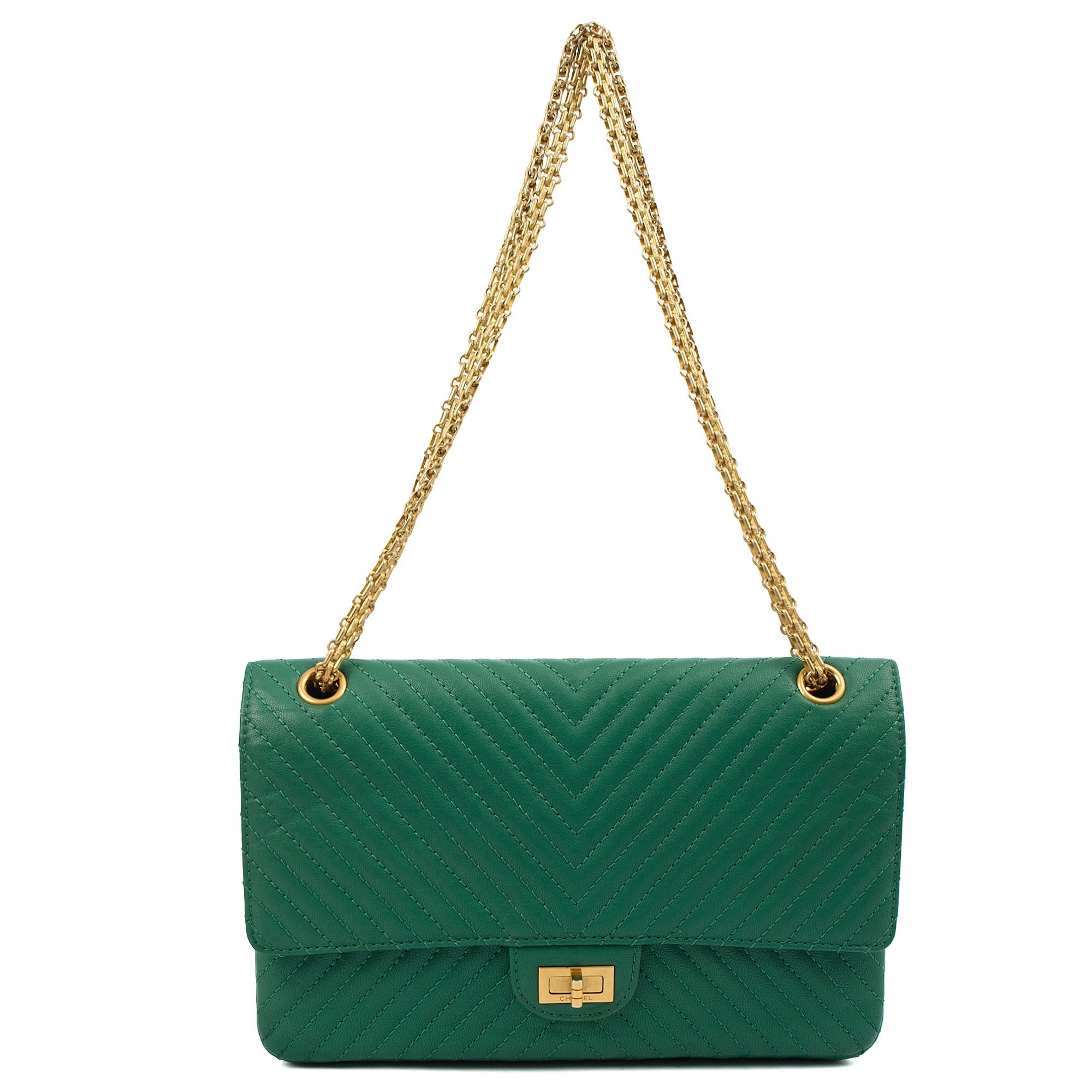 Chanel Shoulder Bag 2.55 Reissue - Medium in Green — Alternate View 8