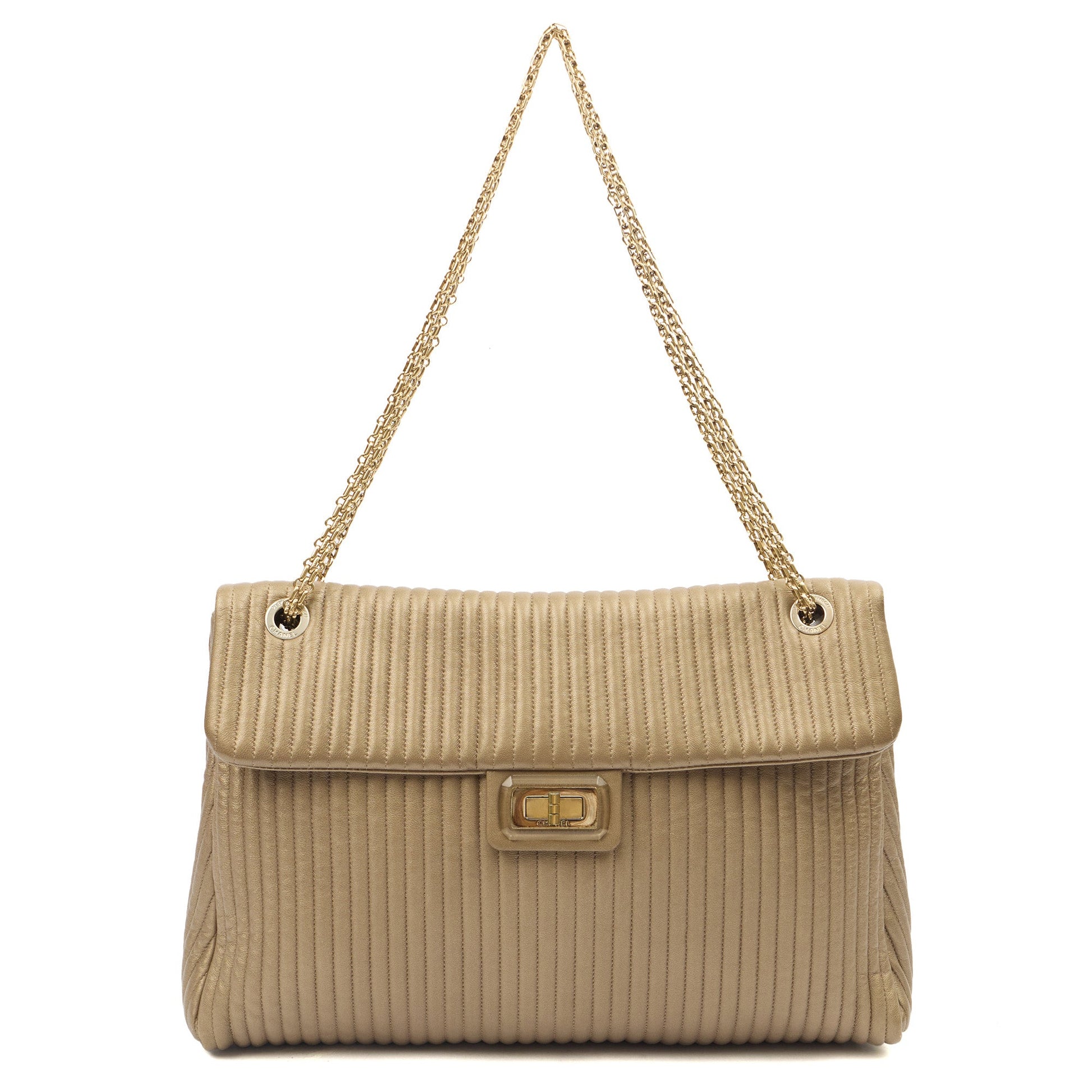 Chanel Shoulder Bag Shoulder Bag in Metallic, Calfskin Leather — Alternate View 16