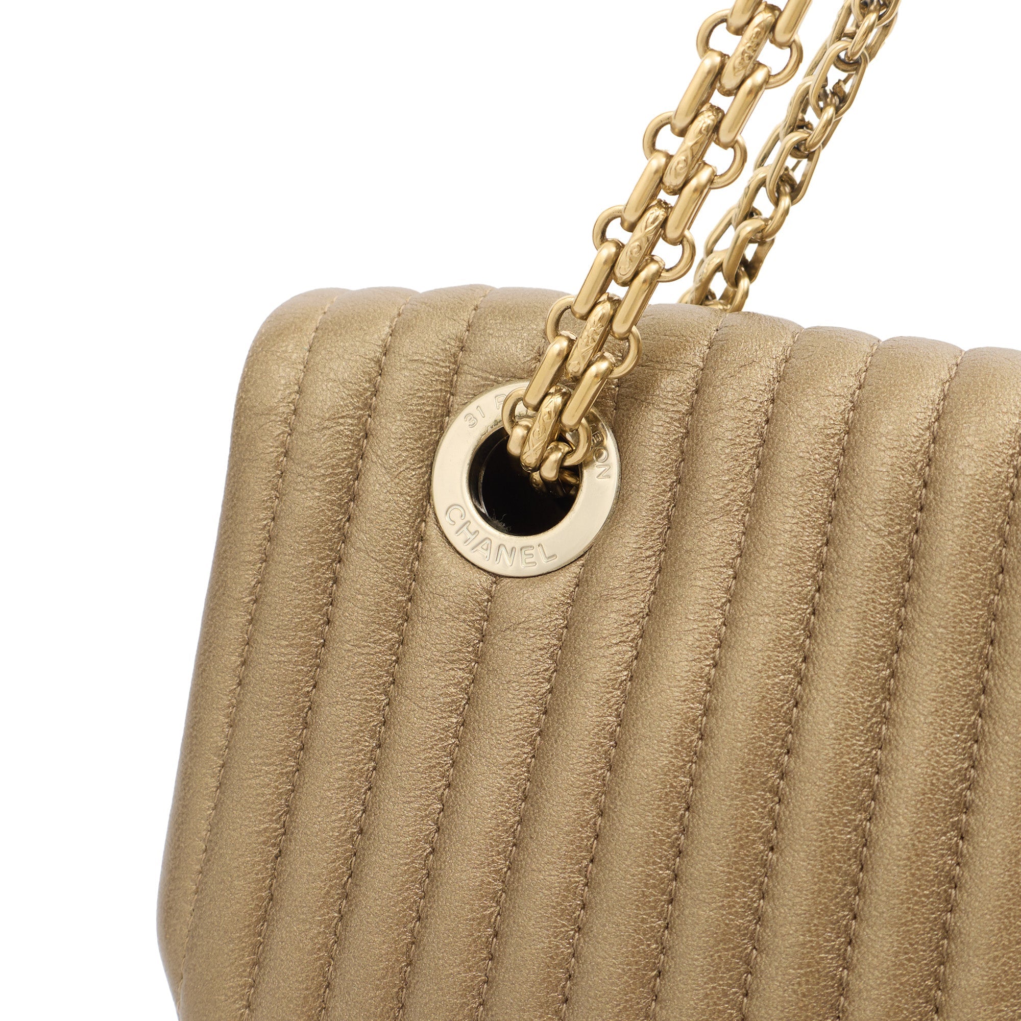 Chanel Shoulder Bag Shoulder Bag in Metallic, Calfskin Leather — Alternate View 19