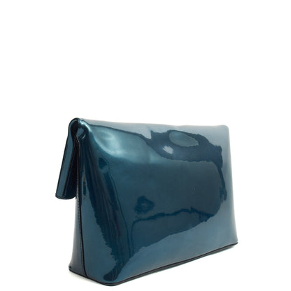 Mulberry Clutch Postman's Lock Pouch in Blue, Patent Leather — Alternate View 8