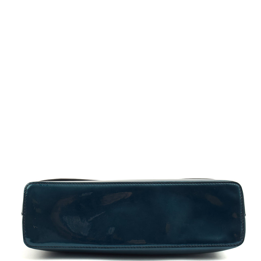 Mulberry Clutch Postman's Lock Pouch in Blue, Patent Leather — Top View