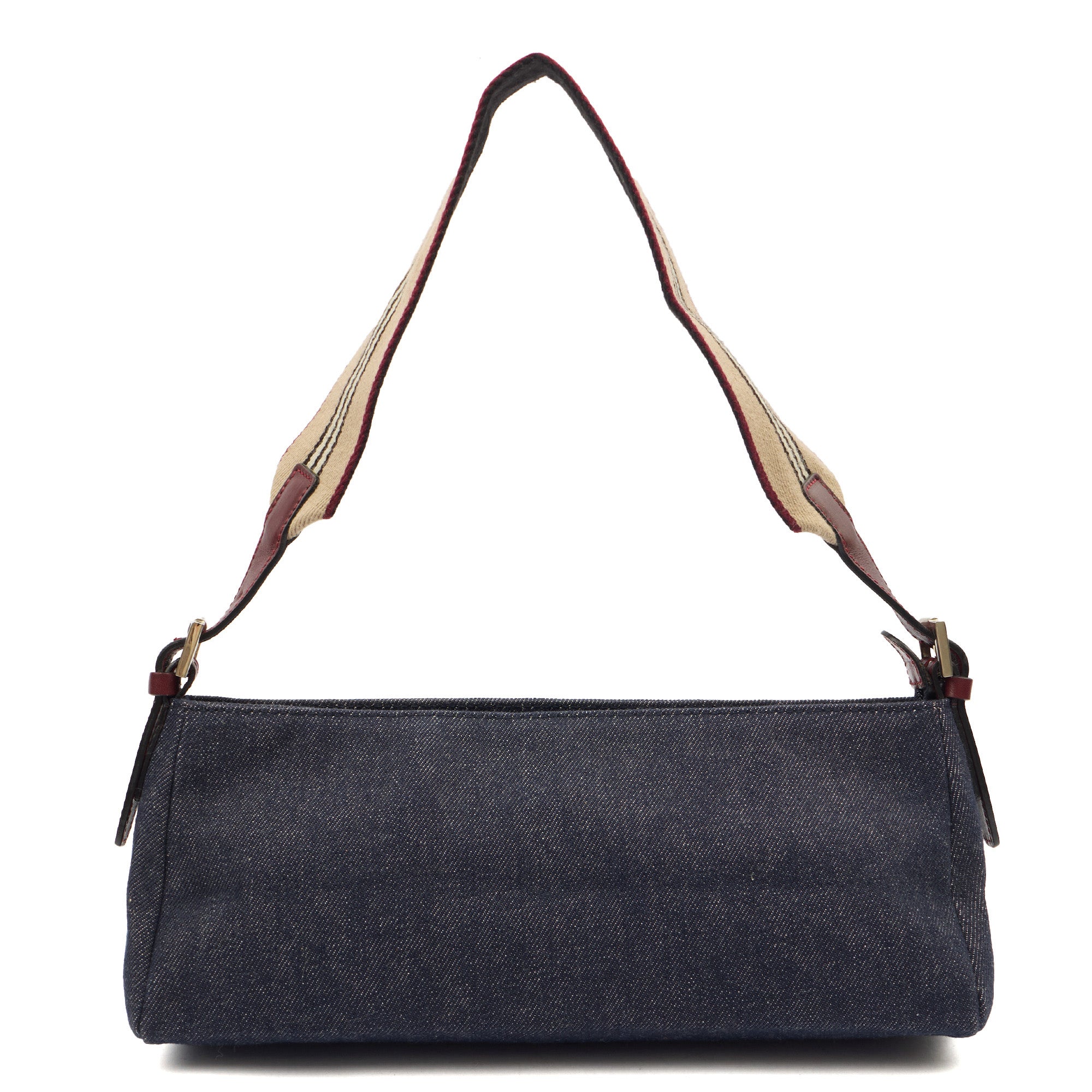 Burberry Shoulder Bag Shoulder Bag in Blue, Fabric — Front View