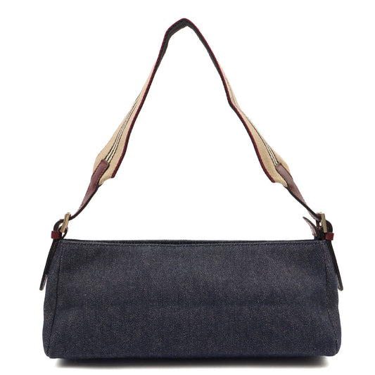 Burberry Shoulder Bag Shoulder Bag in Blue, Fabric — Front View