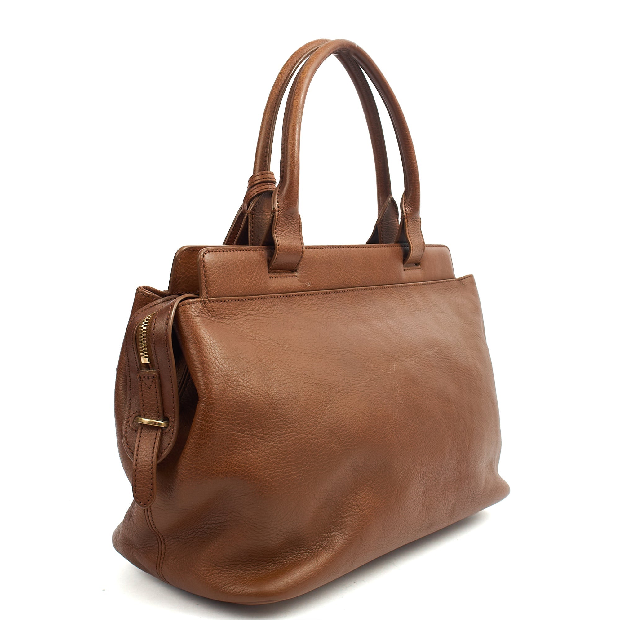 Mulberry Tote Tote in Oak, Calfskin Leather — Back View