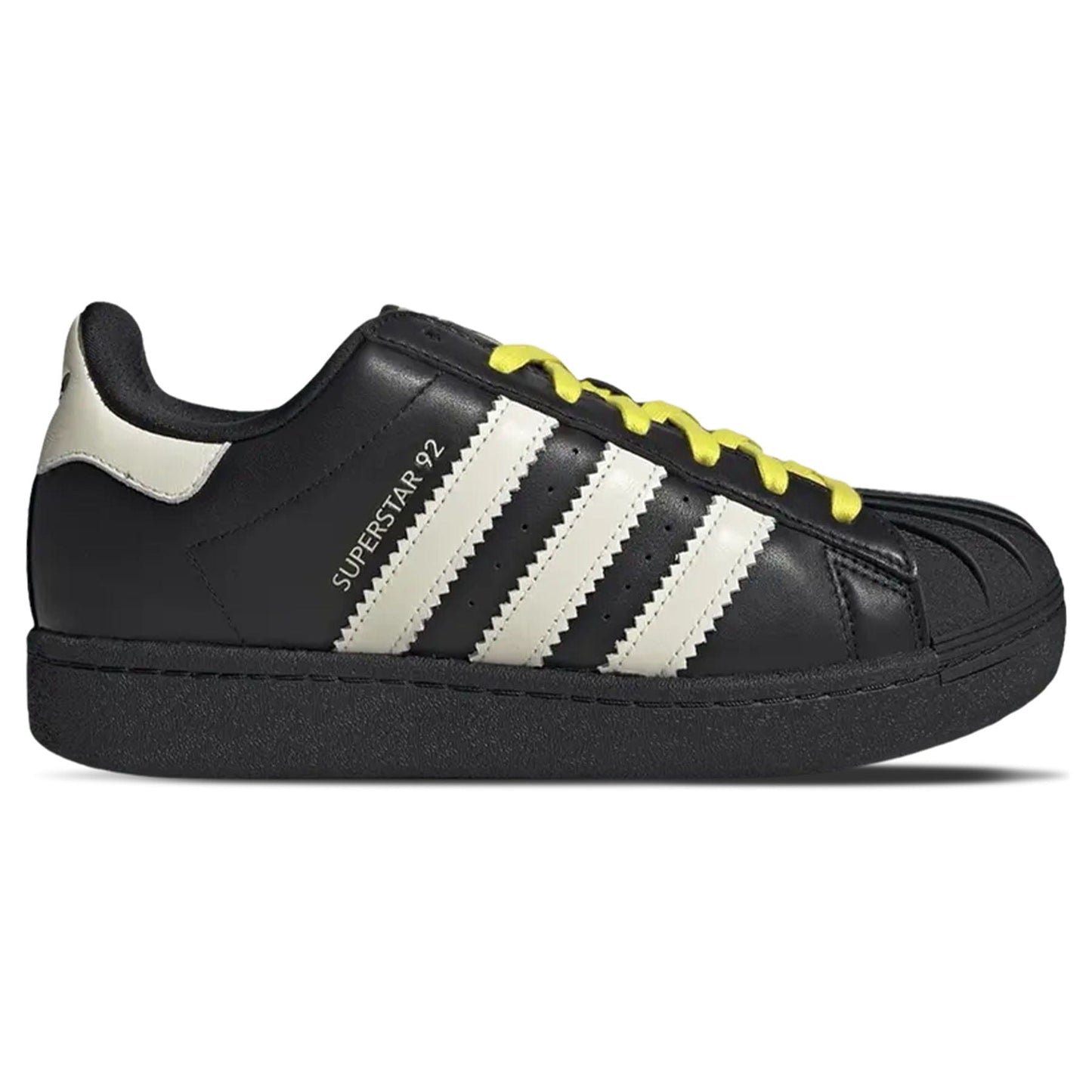 Pharrell x Adidas Superstar 92 'Virginia - Black' — UK 3.5 | EU 36 | US 4 — Side View