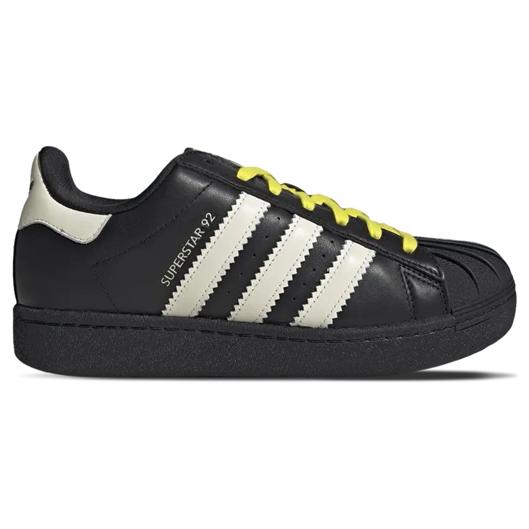 Pharrell x Adidas Superstar 92 'Virginia - Black' — UK 3.5 | EU 36 | US 4 — Side View