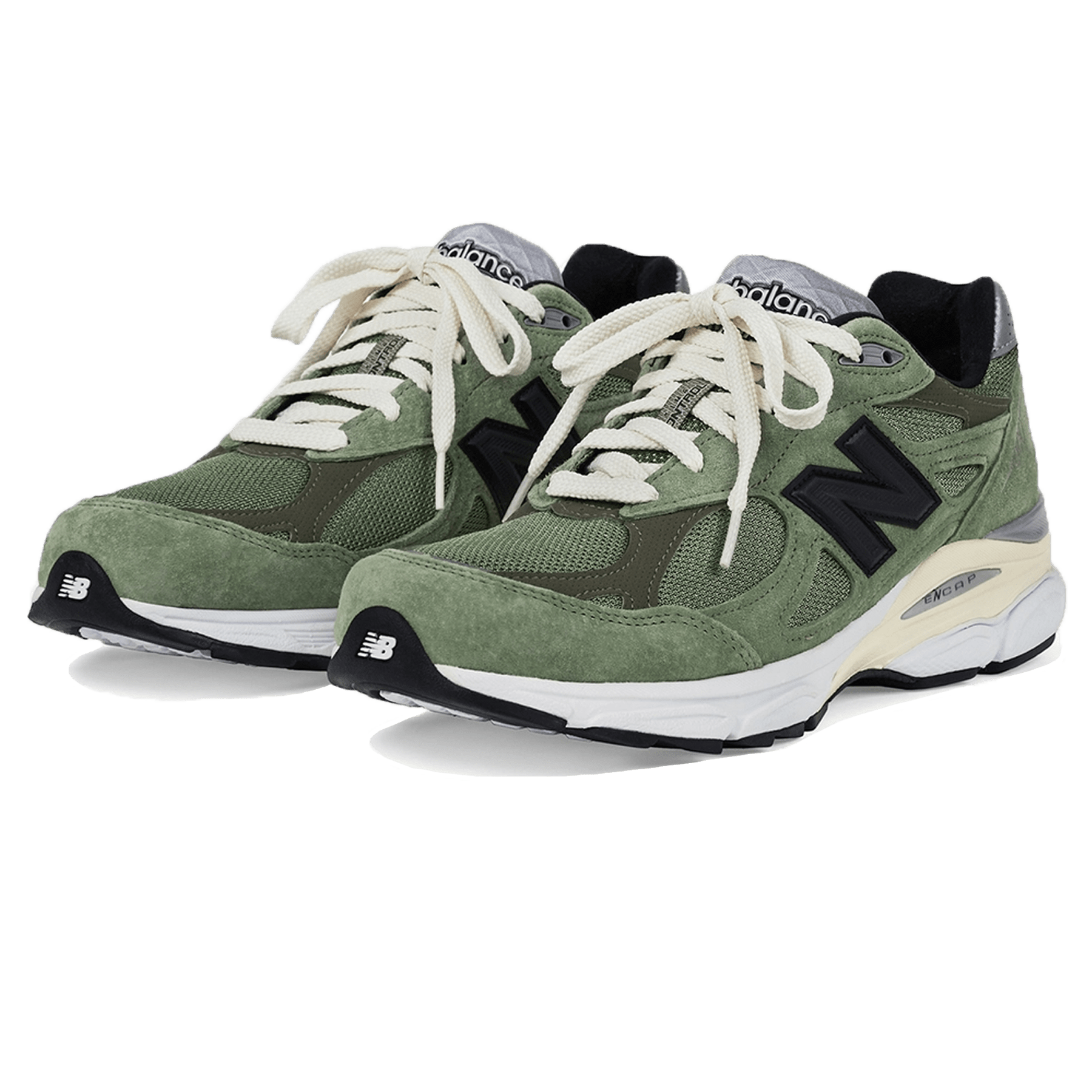 JJJJound x New Balance 990v3 Made In USA 'Olive' — UK 3.5 | EU 36 | US 4 — Side View