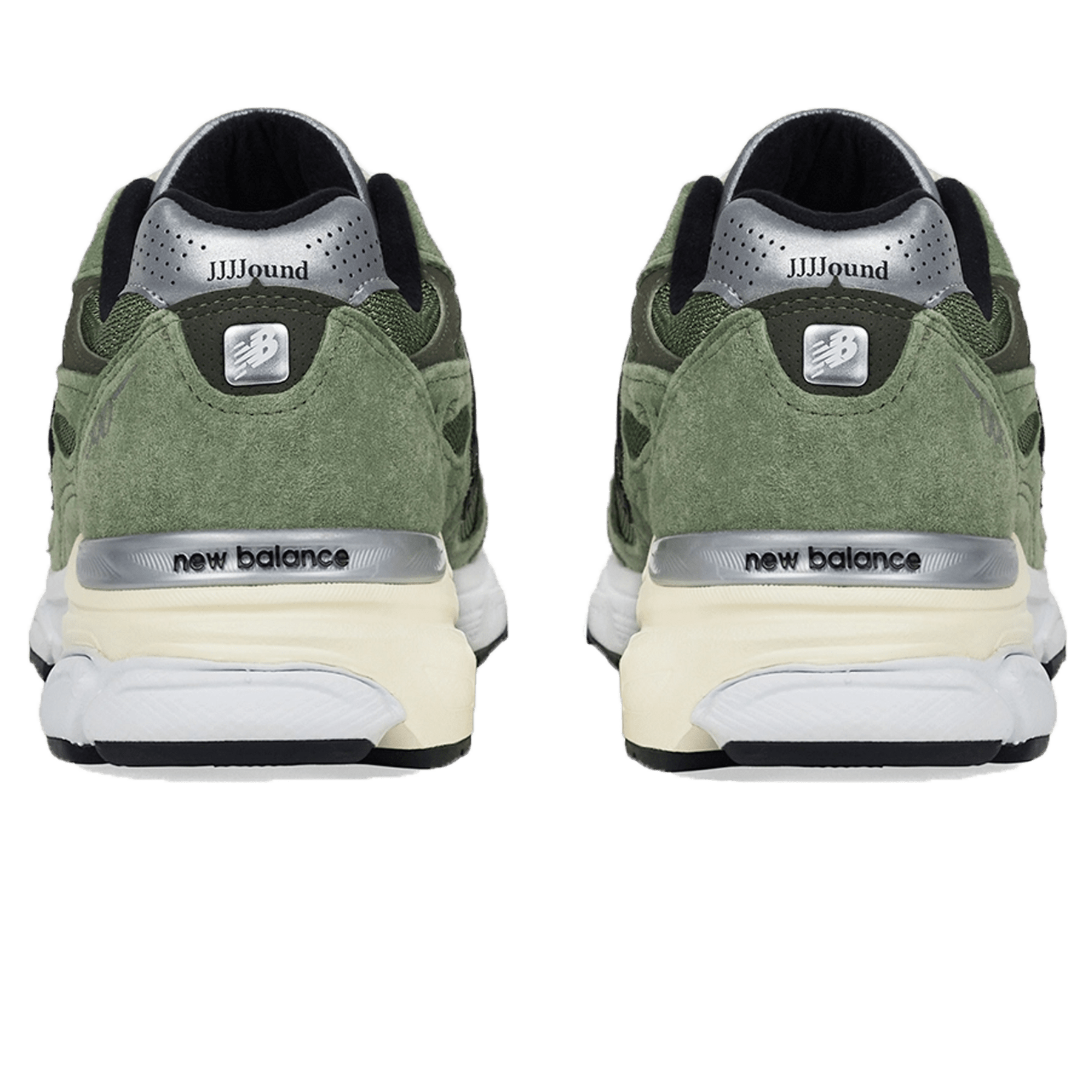 JJJJound x New Balance 990v3 Made In USA 'Olive' — UK 3.5 | EU 36 | US 4 — Back View