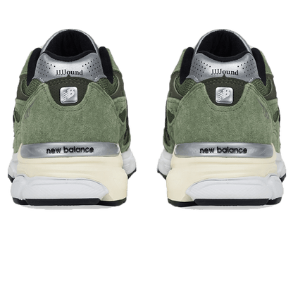 JJJJound x New Balance 990v3 Made In USA 'Olive' — UK 3.5 | EU 36 | US 4 — Back View