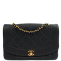 Chanel Cross Body Diana - Medium in Black, Lambskin Leather — Front View