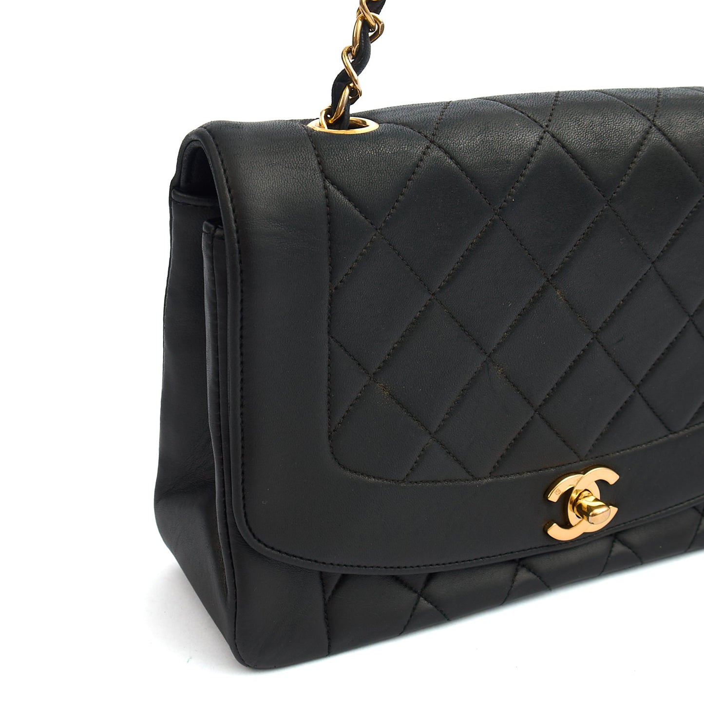 Chanel Cross Body Diana - Medium in Black, Lambskin Leather — Alternate View 25