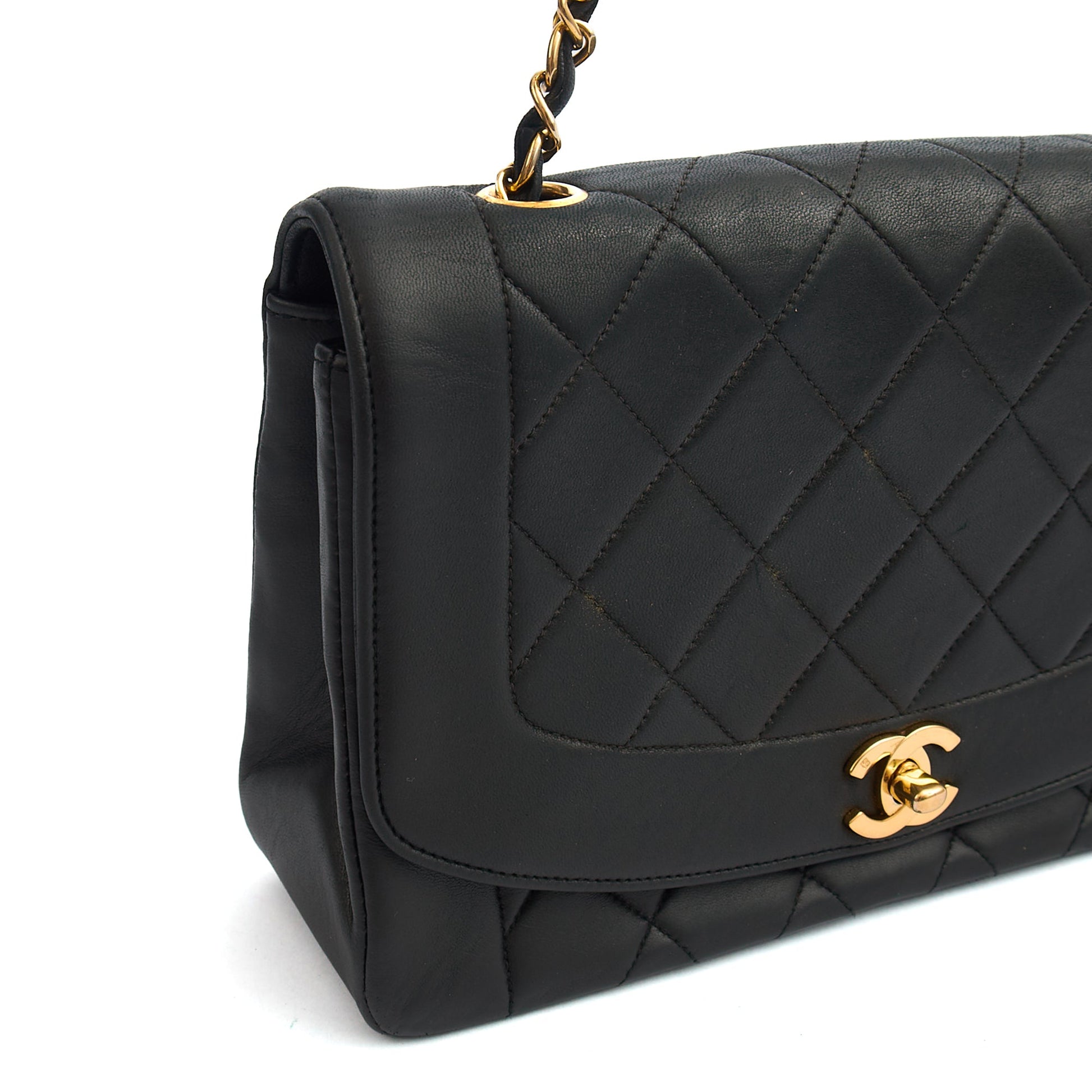 Chanel Cross Body Diana - Medium in Black, Lambskin Leather — Alternate View 25