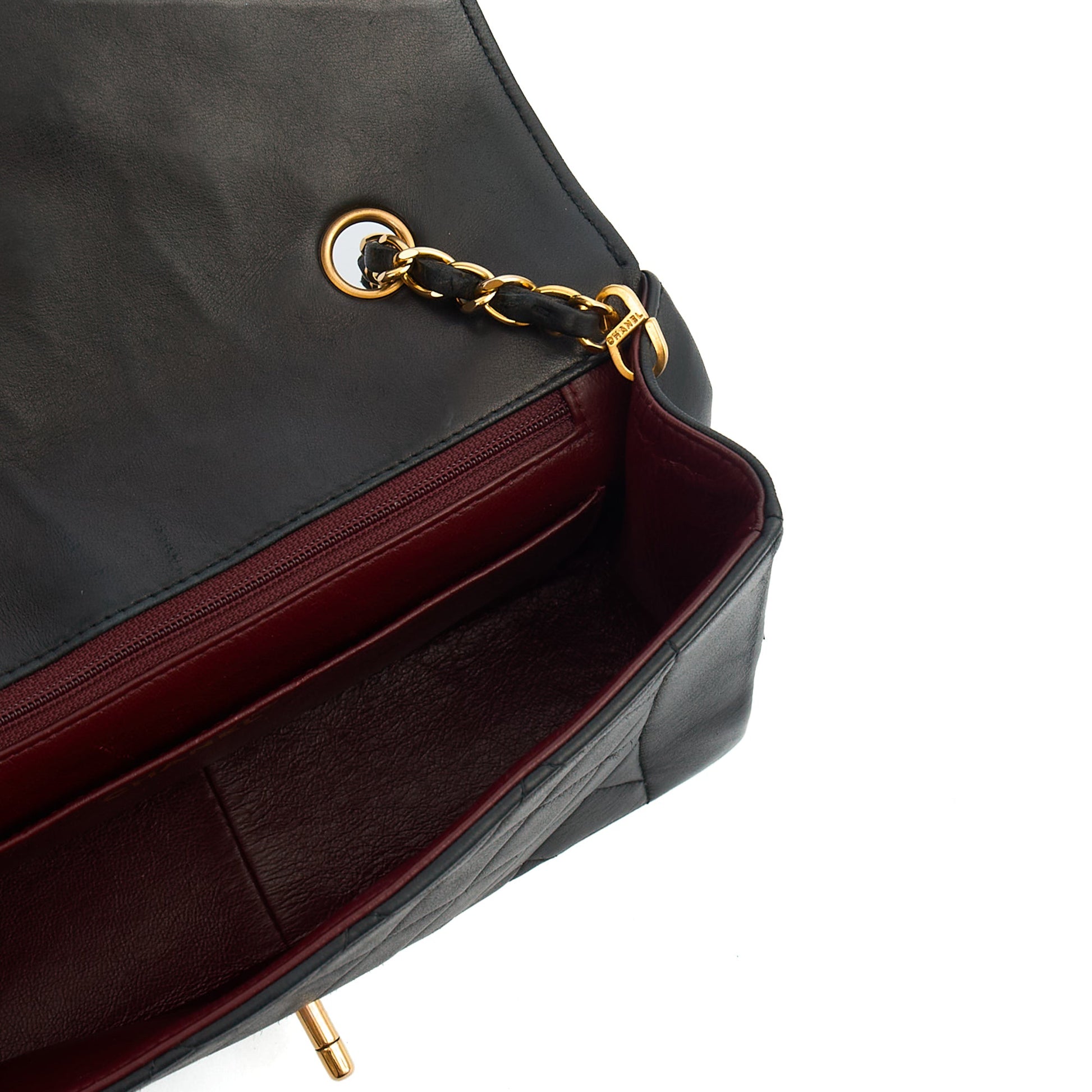 Chanel Cross Body Diana - Medium in Black, Lambskin Leather — Alternate View 27