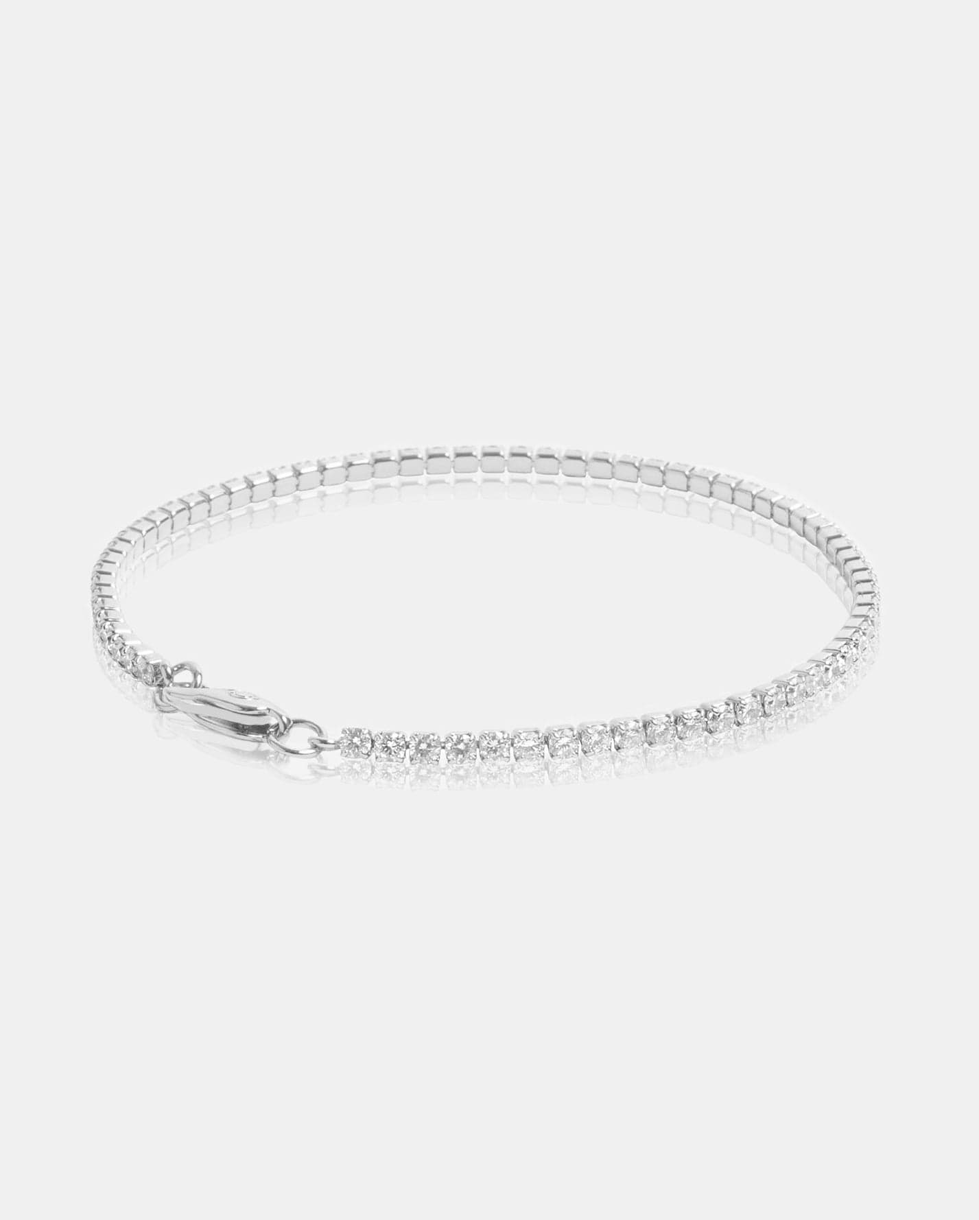 Cernucci Micro Tennis Bracelet - 2.5mm - White — 6" — Side View